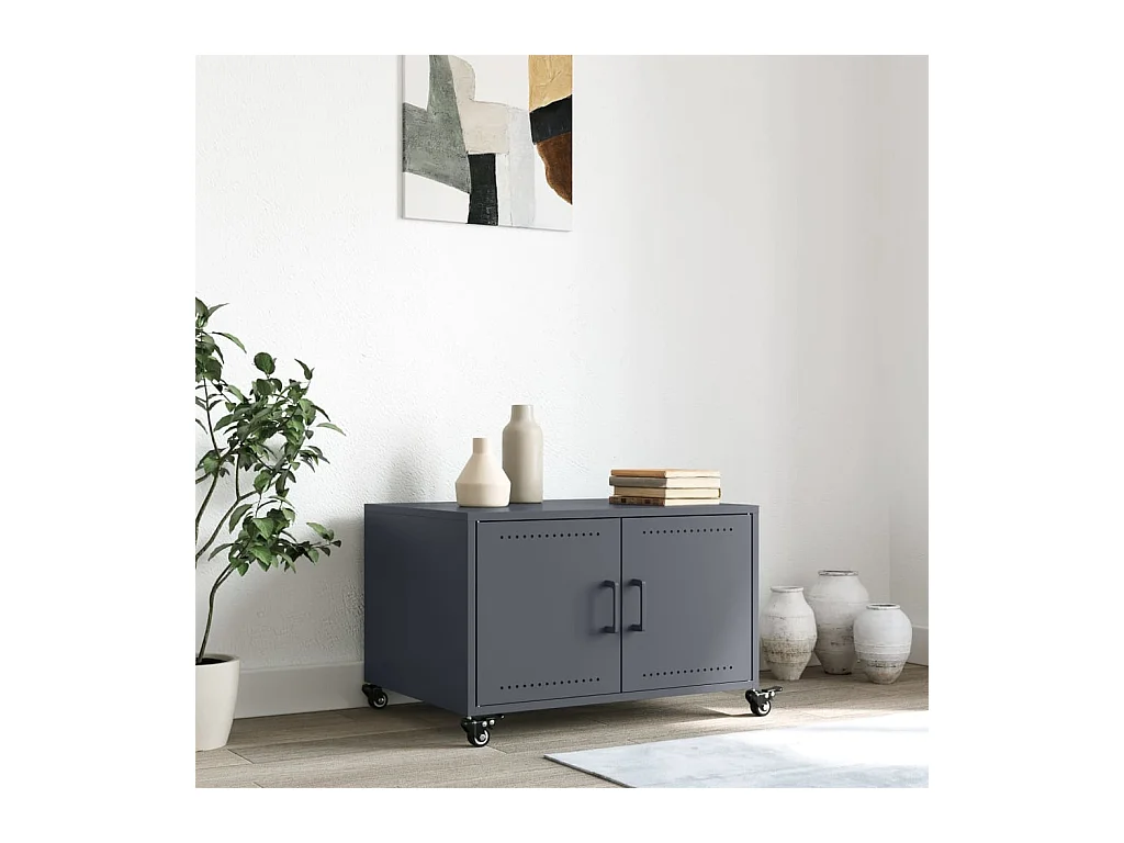 Antraciet salontafel 68x50x43,5 cm staal