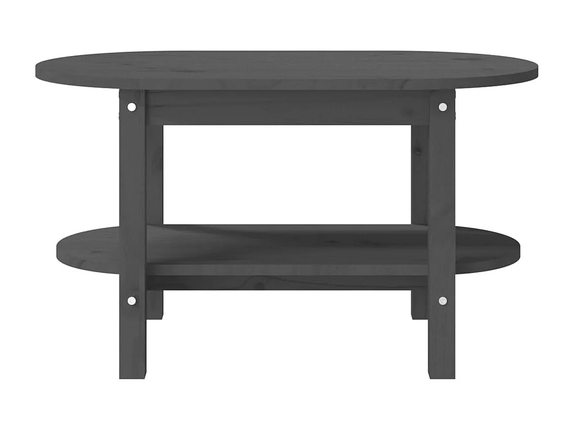 Table basse Gris 80x45x45 cm Bois massif de pin