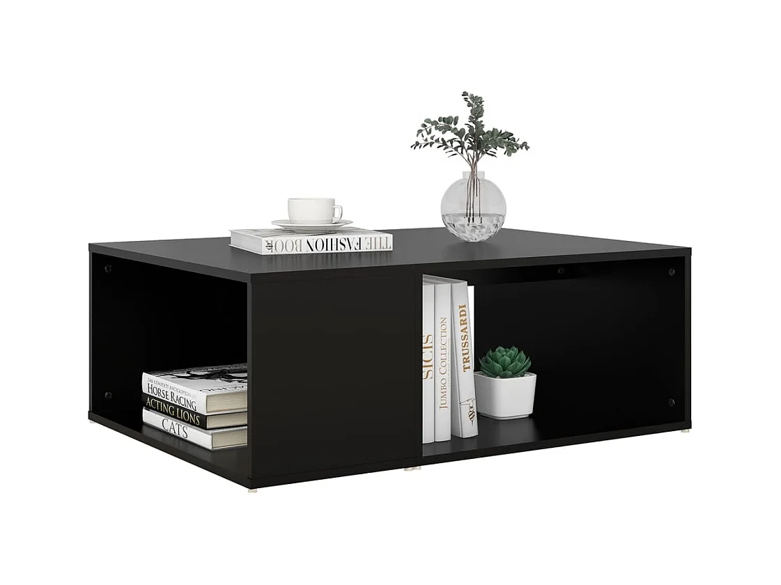 Zwarte salontafel 90x67x33 cm bewerkt hout