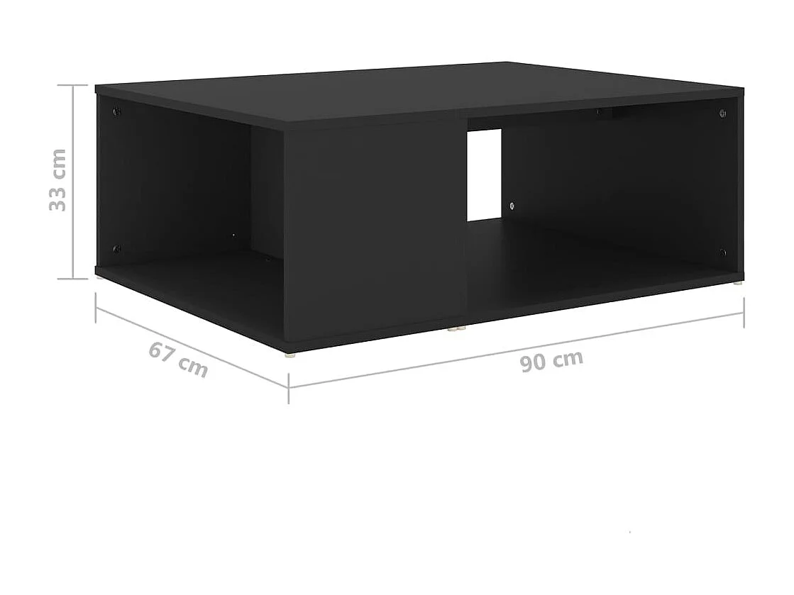 Zwarte salontafel 90x67x33 cm bewerkt hout