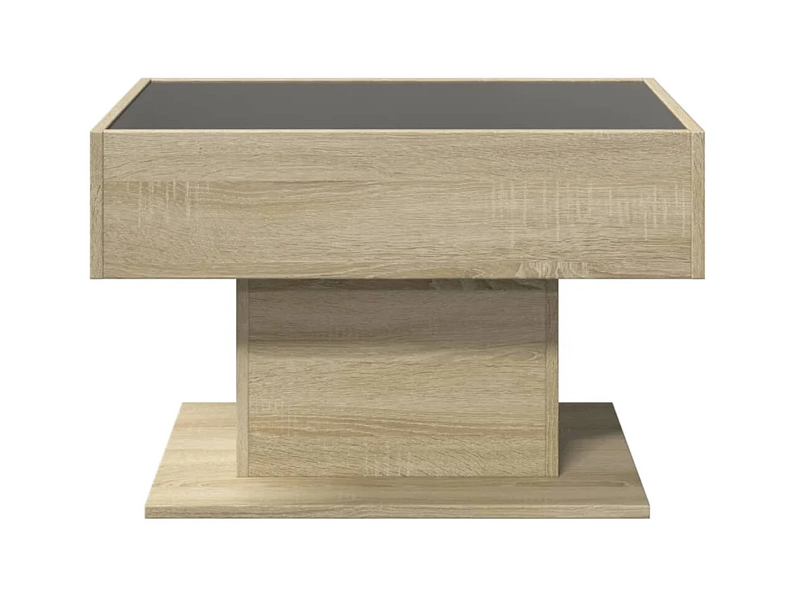 Table basse avec LED chêne sonoma 70x50x45 cm bois d'ingénierie