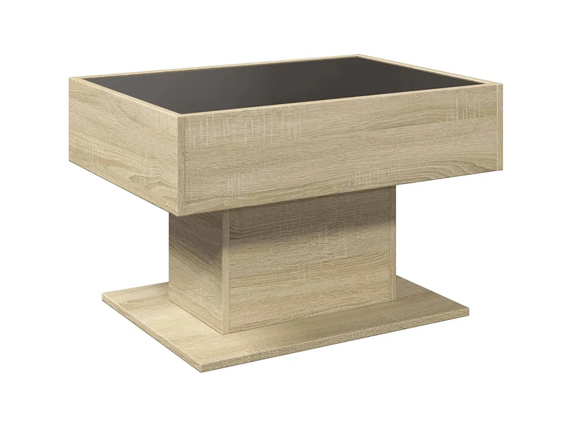 Table basse avec LED chêne sonoma 70x50x45 cm bois d'ingénierie