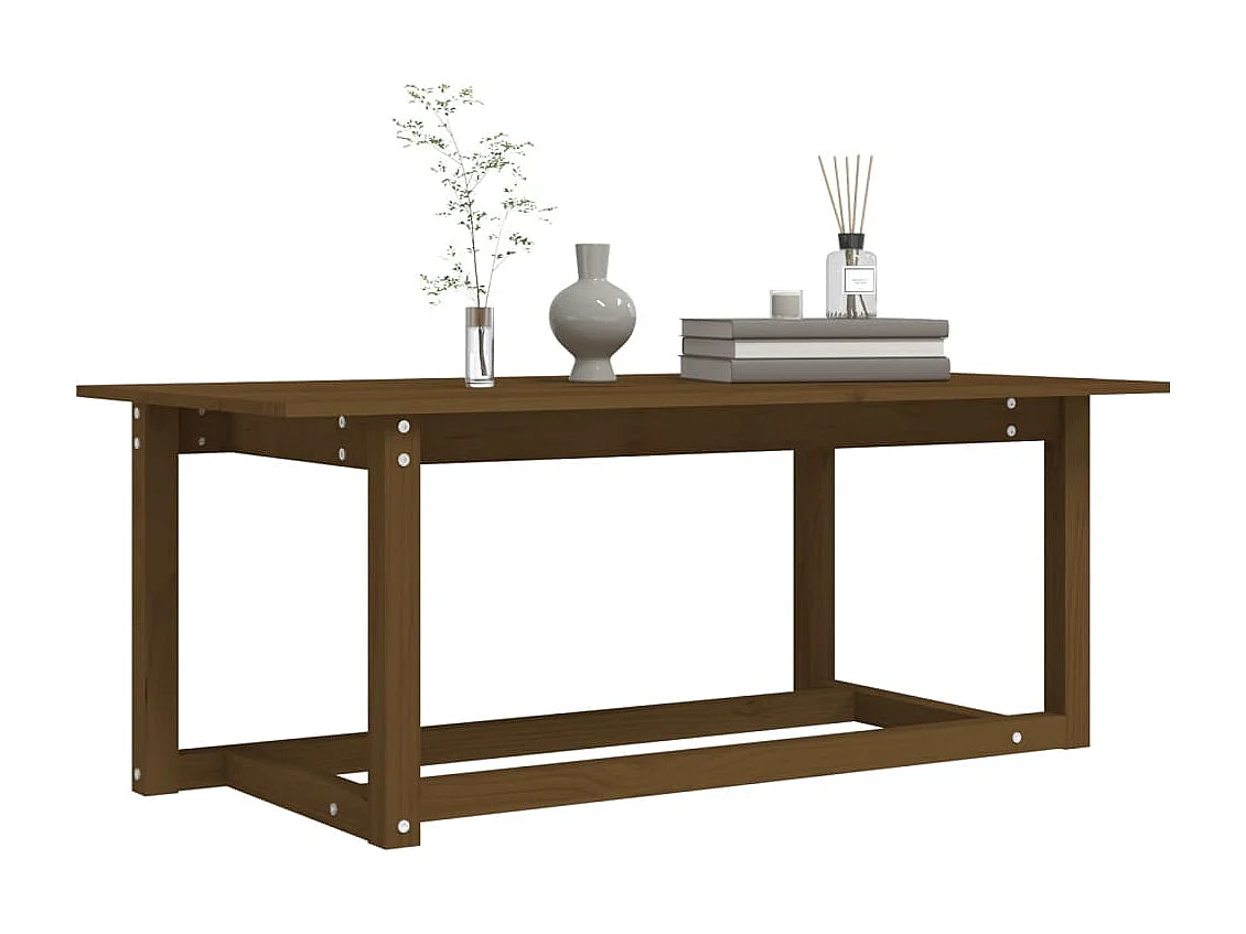 Table basse Marron miel 110x55x45 cm Bois massif de pin