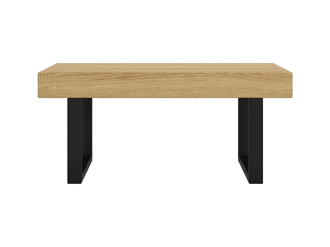 Table basse Marron clair et noir 90x45x40 cm MDF et fer