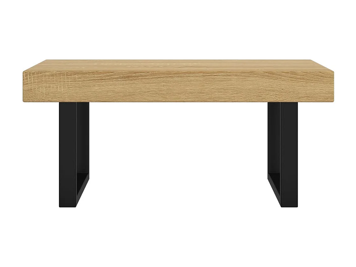 Table basse Marron clair et noir 90x45x40 cm MDF et fer