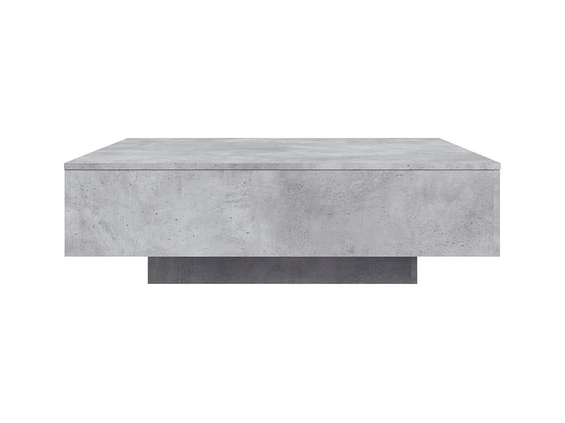 Tavolino con luci a LED, grigio cemento, 100x100x31 cm