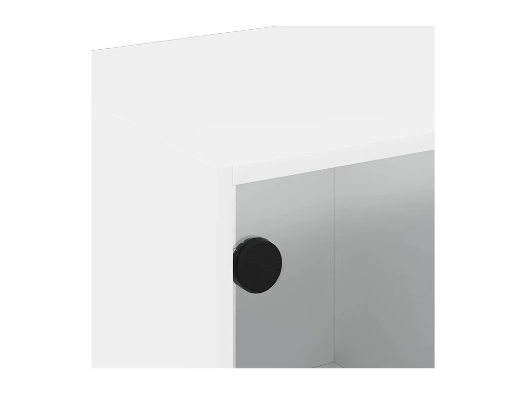 Table basse avec portes en verre blanc 68x50x42 cm