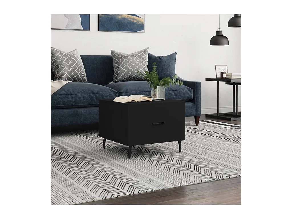 Table basse Noir 50x50x40 cm Bois d'ingénierie