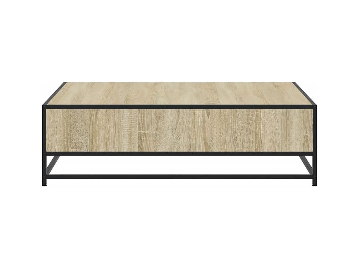 Table basse chêne sonoma 100x100x30 cm bois d'ingénierie/métal