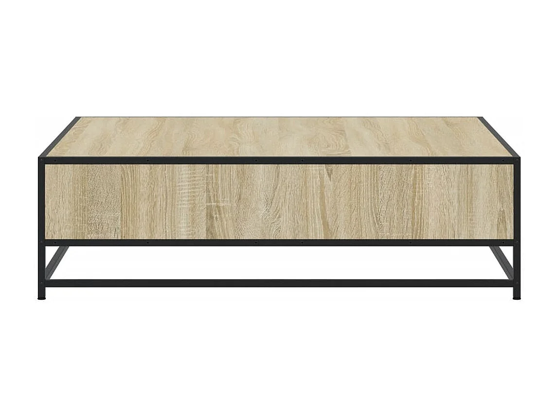 Table basse chêne sonoma 100x100x30 cm bois d'ingénierie/métal