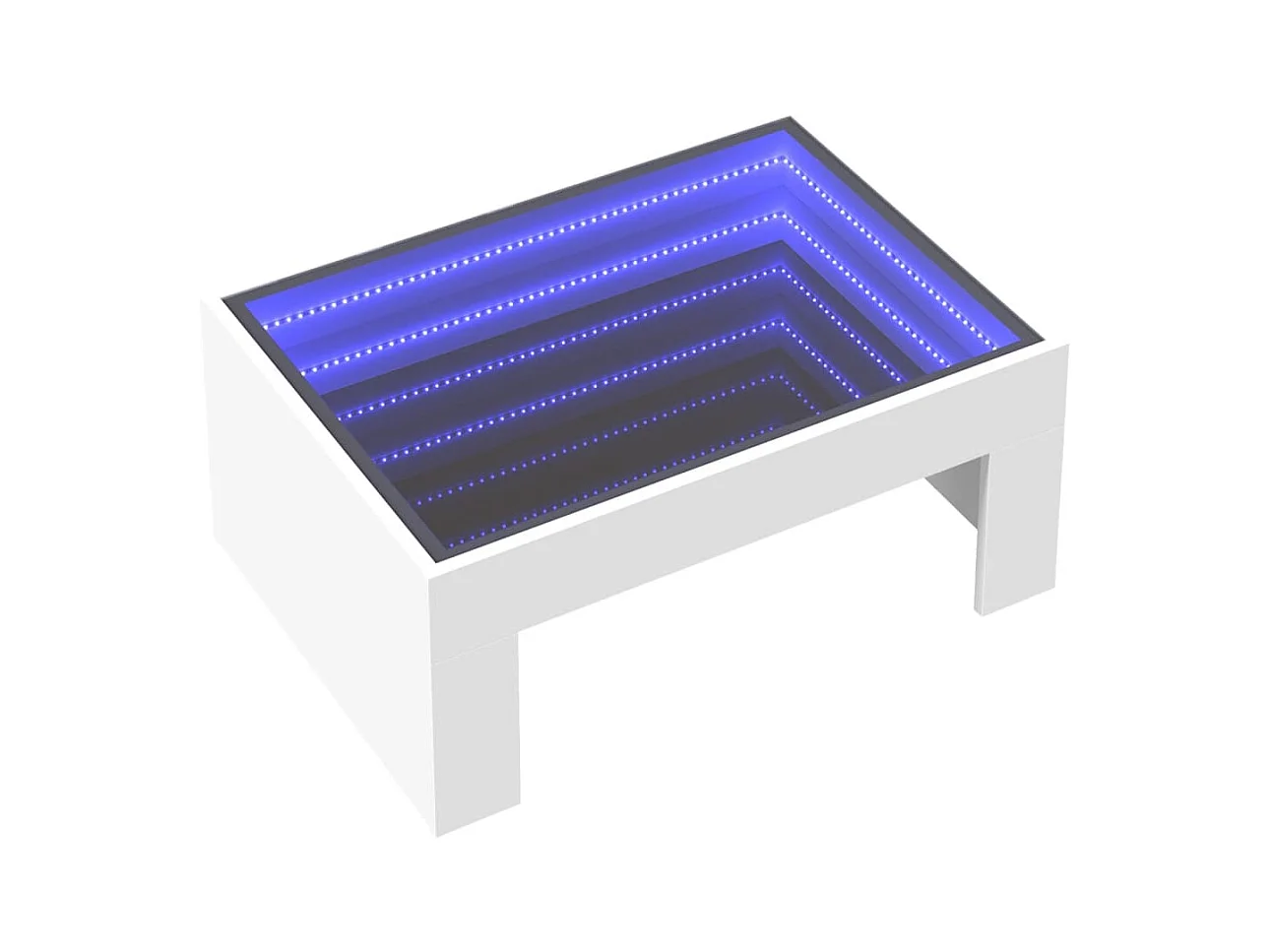 Table basse avec LED infini blanc 70x50x30 cm