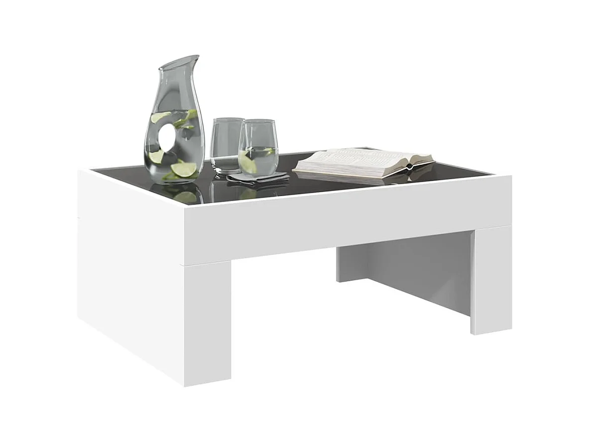 Table basse avec LED infini blanc 70x50x30 cm