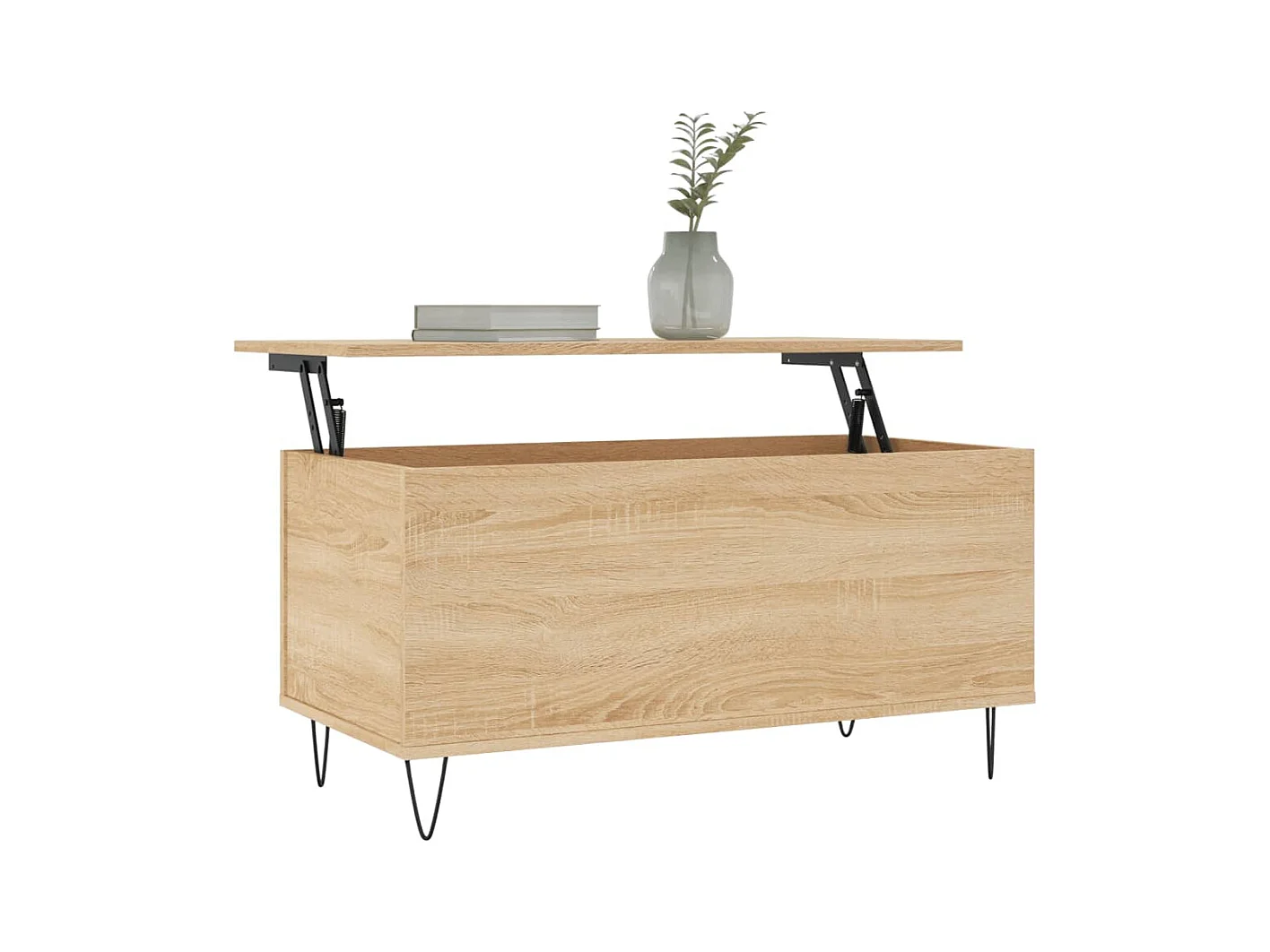 Couchtisch aus Sonoma-Eiche, 90 x 44,5 x 45 cm, Holzwerkstoff