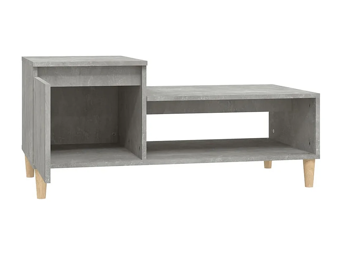 Table basse Gris béton 100x50x45 cm Bois d'ingénierie