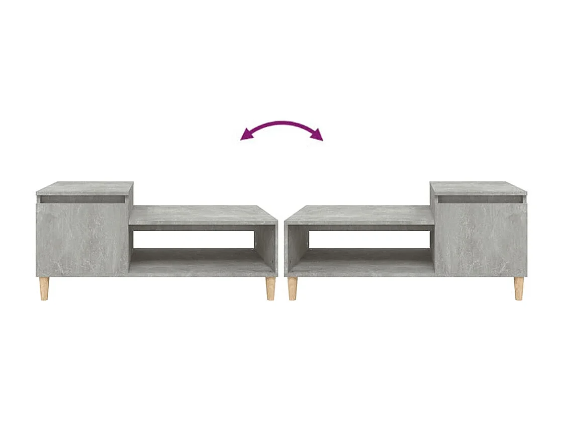 Table basse Gris béton 100x50x45 cm Bois d'ingénierie