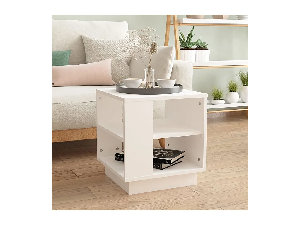 Table basse Blanc 40x40x43 cm Bois d'ingénierie