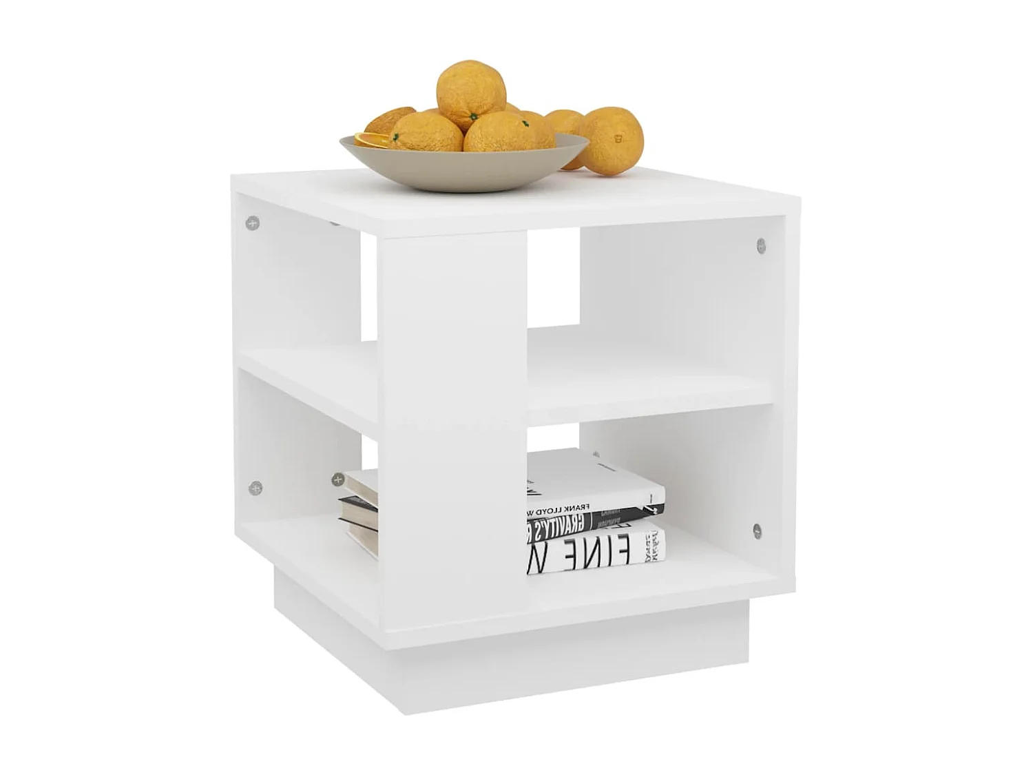 Table basse Blanc 40x40x43 cm Bois d'ingénierie