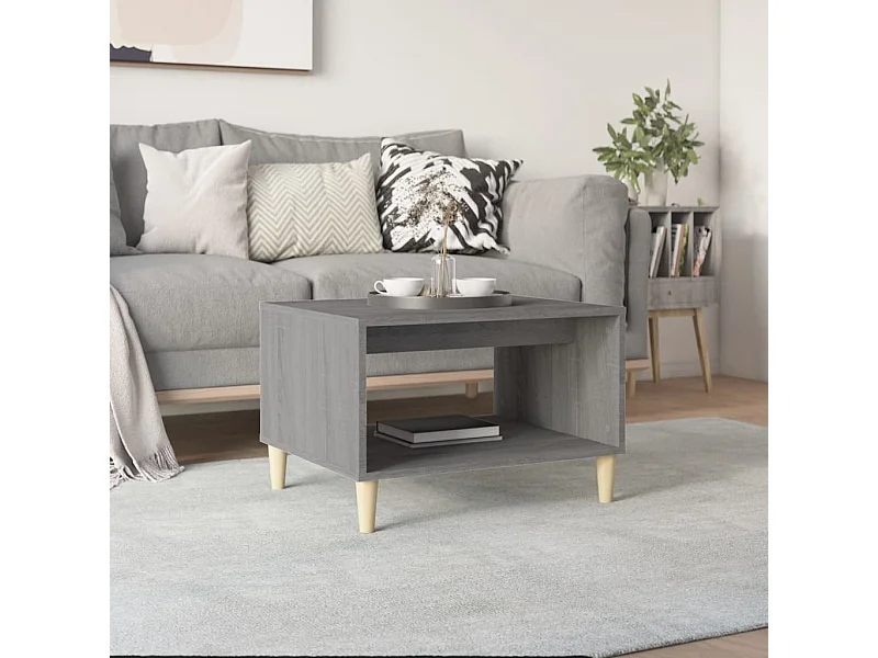 Tavolino Sonoma grigio 60x50x40 cm in legno ingegnerizzato