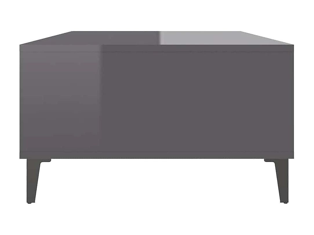 Table basse gris brillant 103,5x60x35 cm bois d'ingénierie