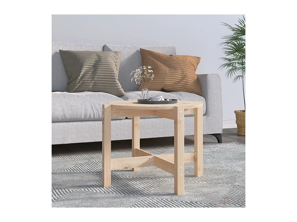 Table basse Ø 62,5x45 cm Bois massif de pin