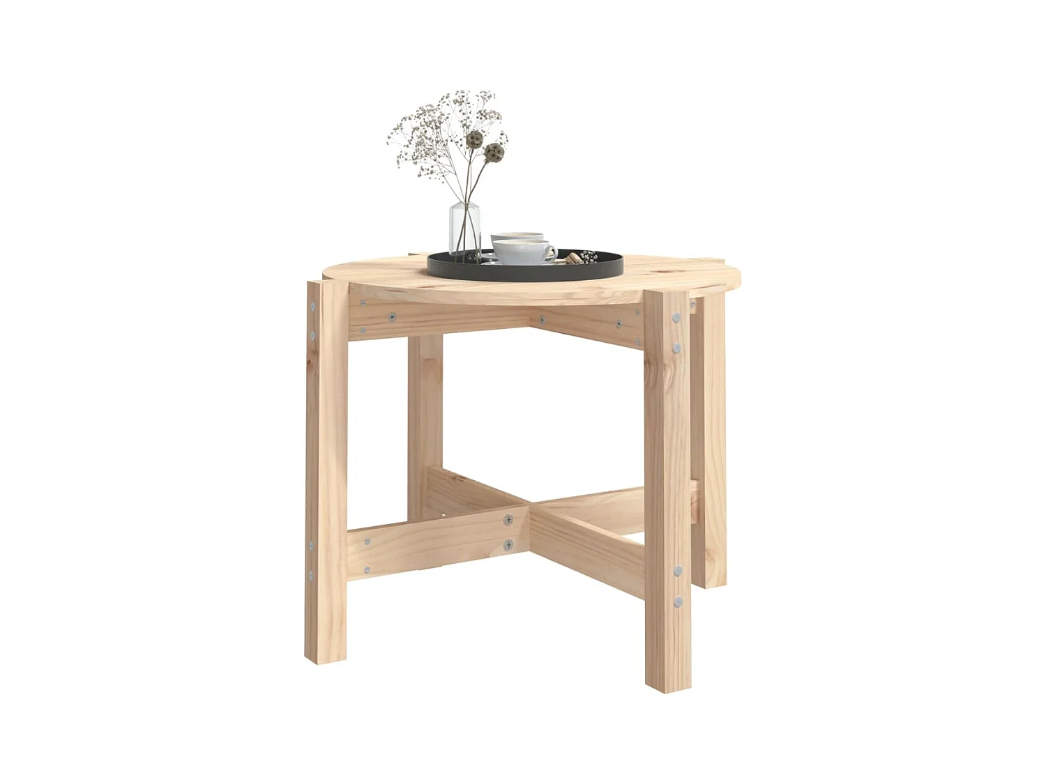 Table basse Ø 62,5x45 cm Bois massif de pin