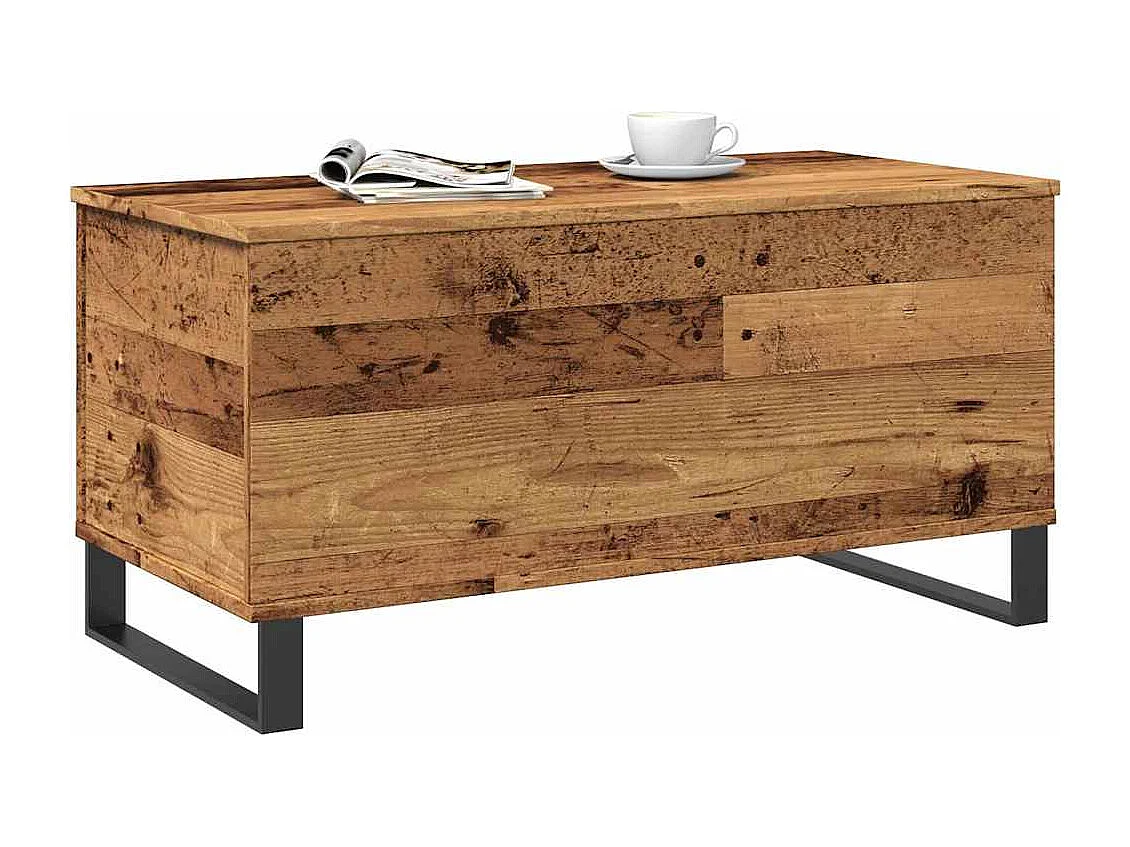 Table basse vieux bois 90x44,5x45 cm bois d'ingénierie