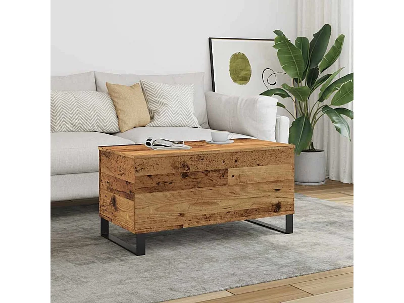 Table basse vieux bois 90x44,5x45 cm bois d'ingénierie