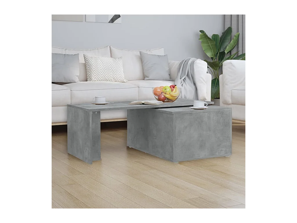 Betongrijze salontafel 150x50x35 cm bewerkt hout