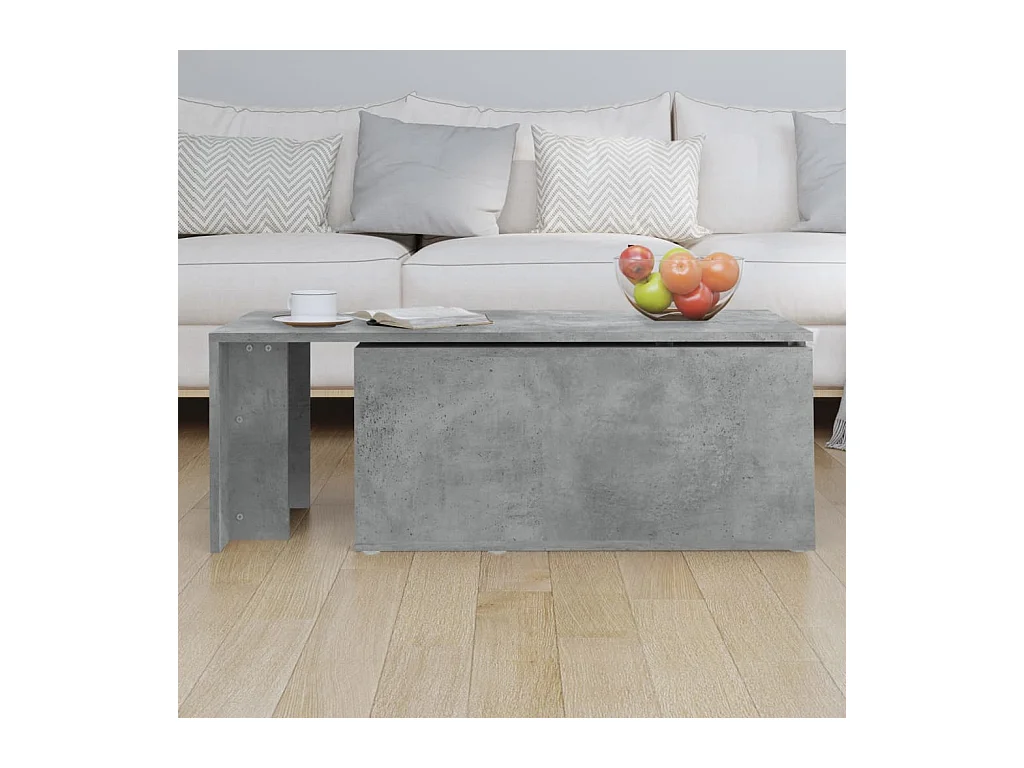 Betongrijze salontafel 150x50x35 cm bewerkt hout