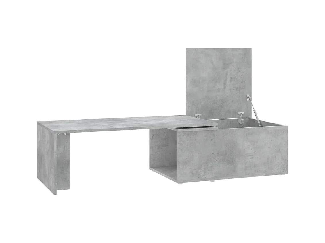 Betongrijze salontafel 150x50x35 cm bewerkt hout