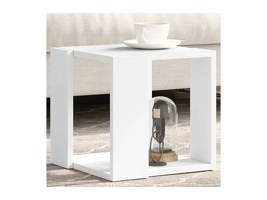 Witte salontafel 32x32x30 cm bewerkt hout