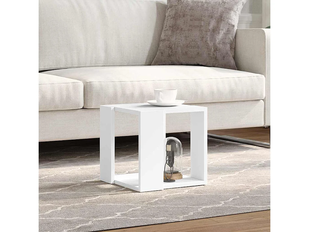 Table basse blanc 32x32x30 cm bois d'ingénierie