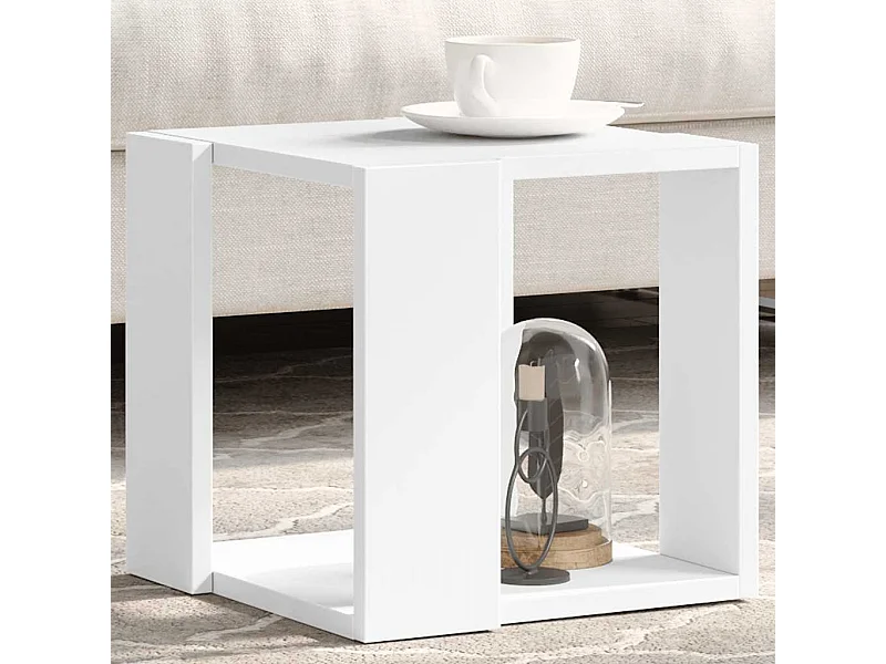Table basse blanc 32x32x30 cm bois d'ingénierie