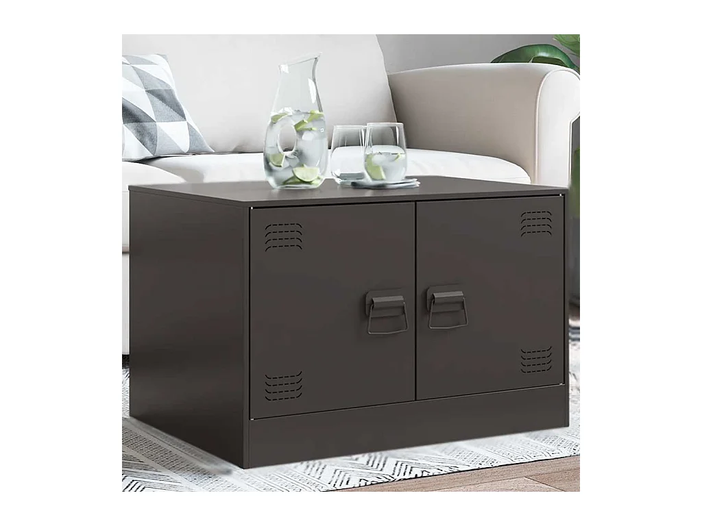 Table basse noir 67x50x44 cm acier