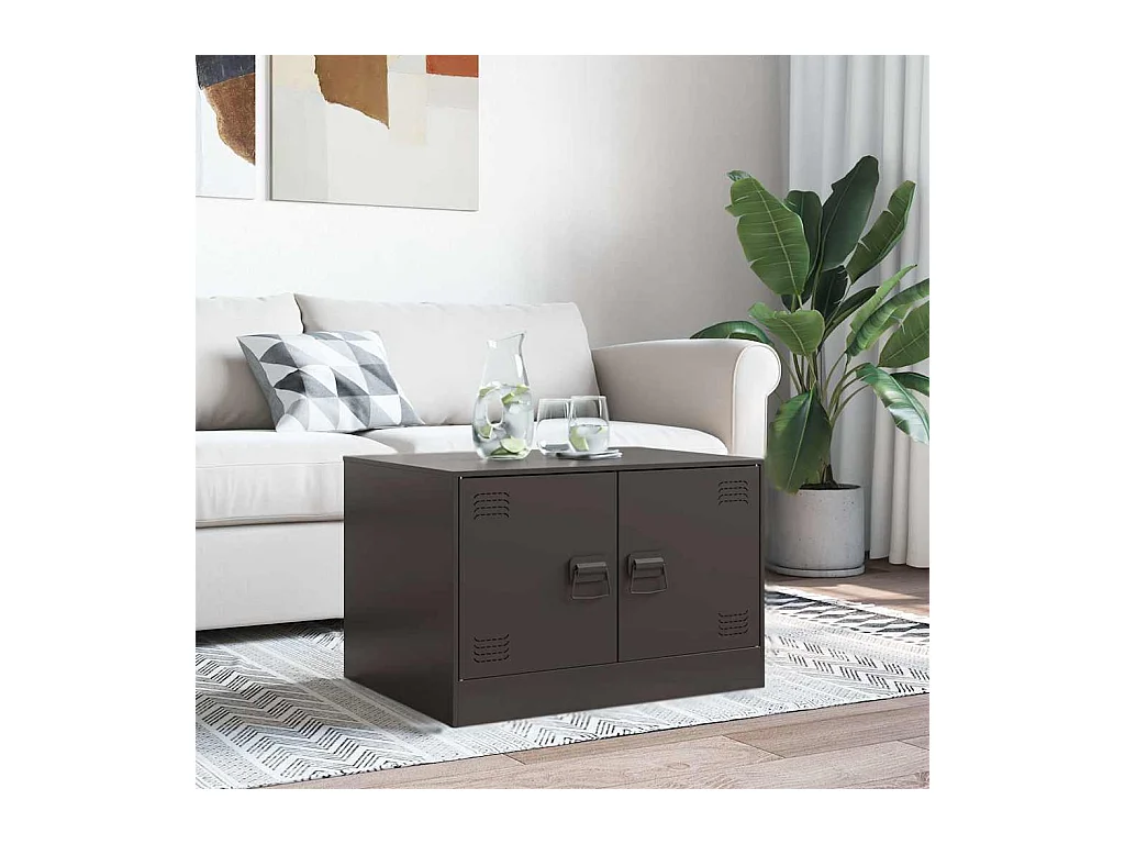 Table basse noir 67x50x44 cm acier