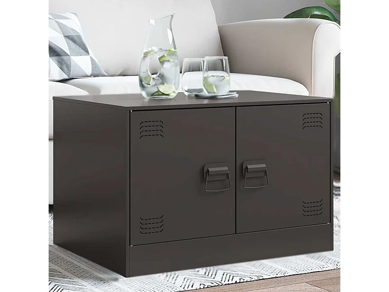 Mesa de centro negra 67x50x44 cm acero