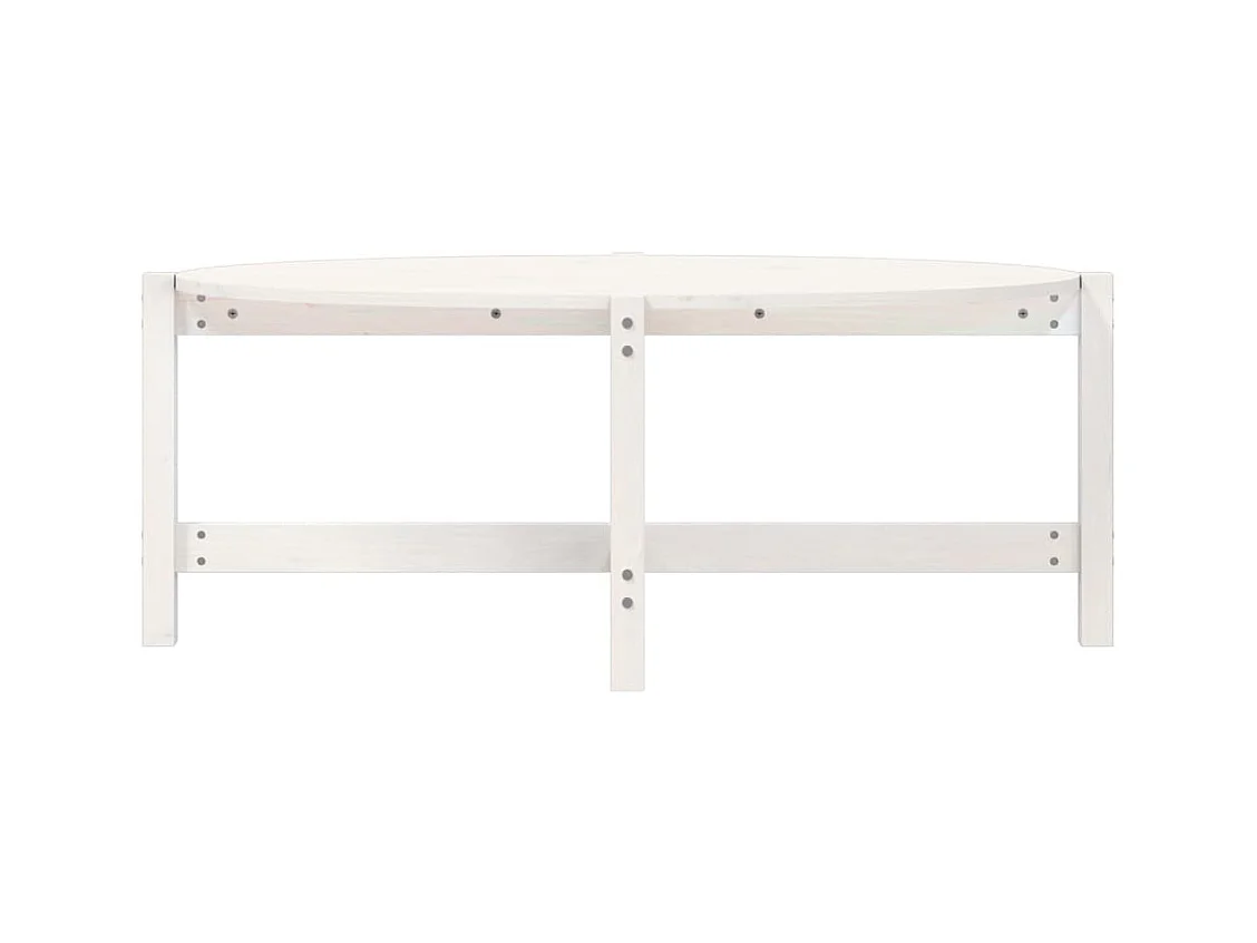 Tavolino da caffè Bianco 118x63x45 cm Legno massello di pino