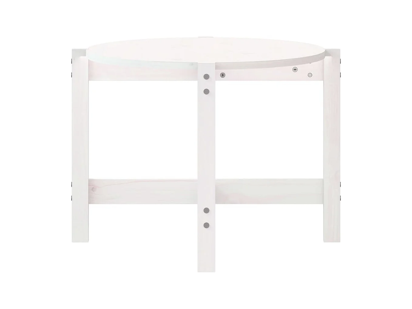 Tavolino da caffè Bianco 118x63x45 cm Legno massello di pino