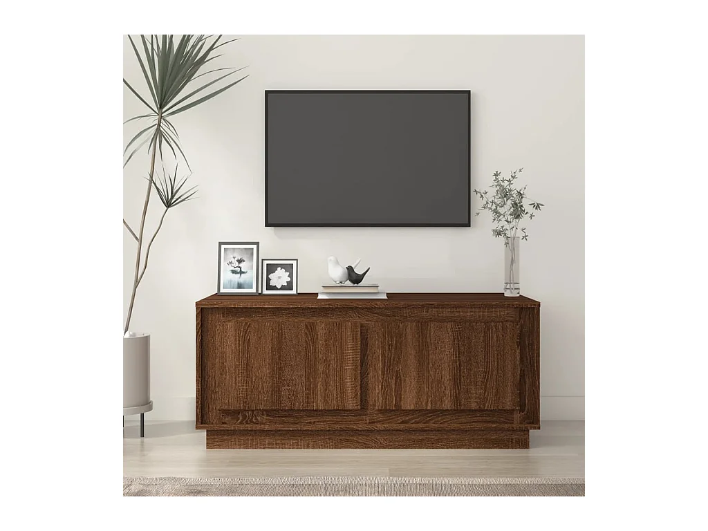 Table basse chêne marron 102x50x44 cm bois d'ingénierie