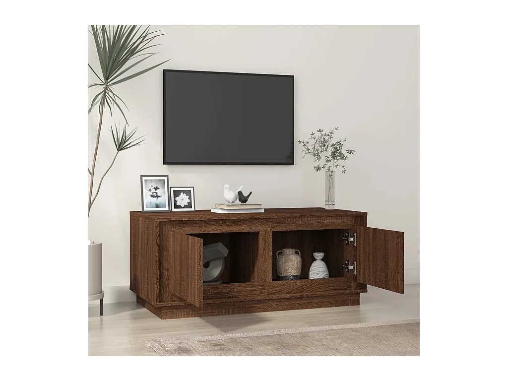 Table basse chêne marron 102x50x44 cm bois d'ingénierie