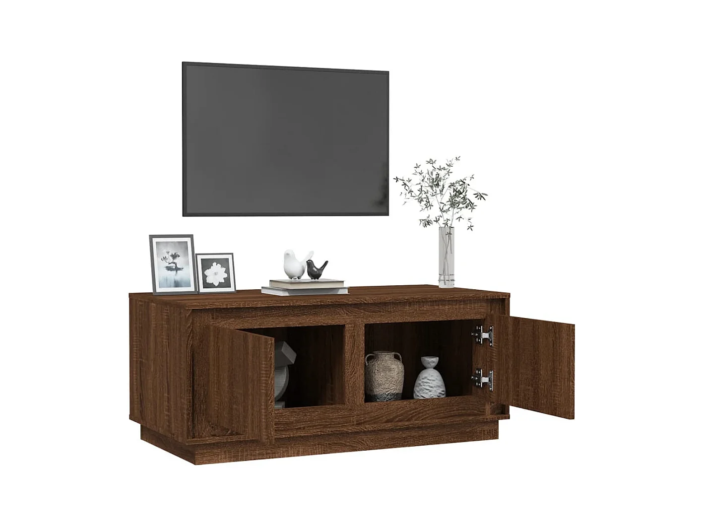 Table basse chêne marron 102x50x44 cm bois d'ingénierie