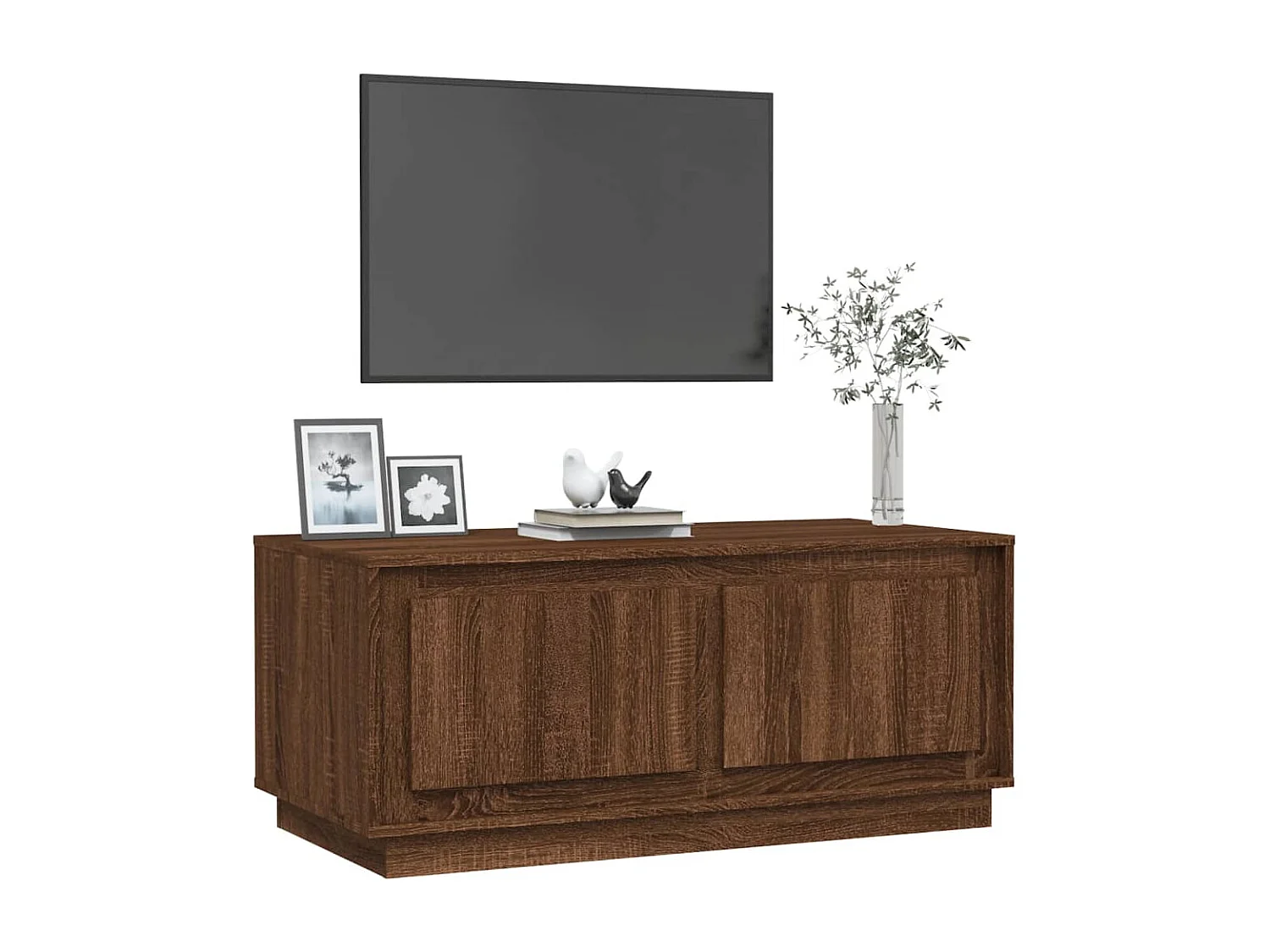 Table basse chêne marron 102x50x44 cm bois d'ingénierie