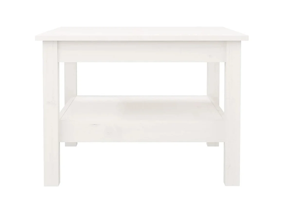 Table basse Blanc 55x55x40 cm Bois massif de pin
