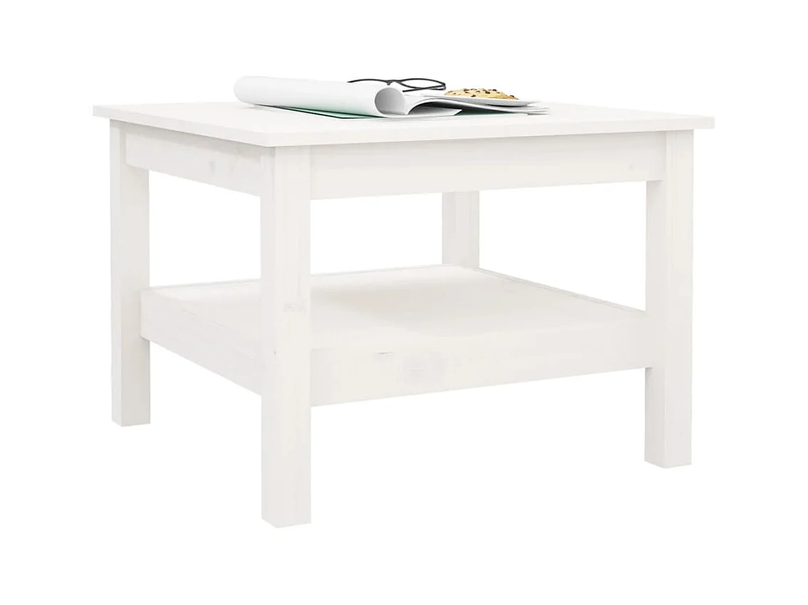Table basse Blanc 55x55x40 cm Bois massif de pin