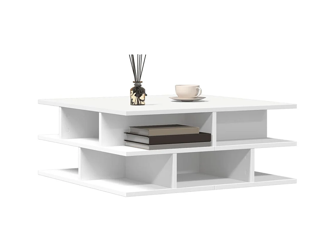 Table basse blanc 70x70x29 cm bois d'ingénierie