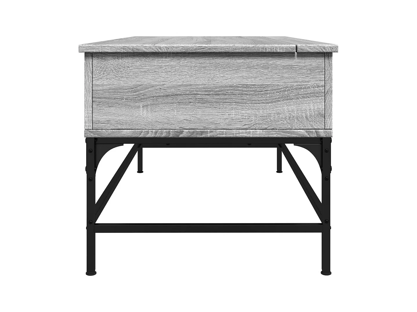 Table basse sonoma gris 100x50x45 cm bois d'ingénierie et métal