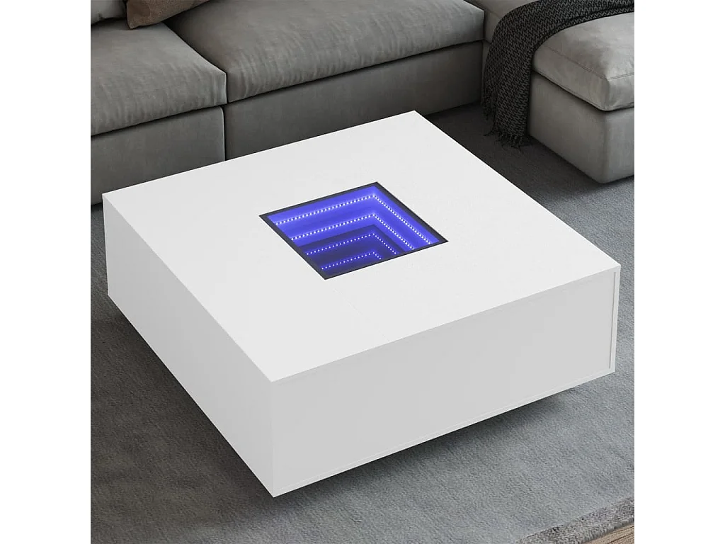 Couchtisch mit weißer Infinity-LED 100x100x40 cm