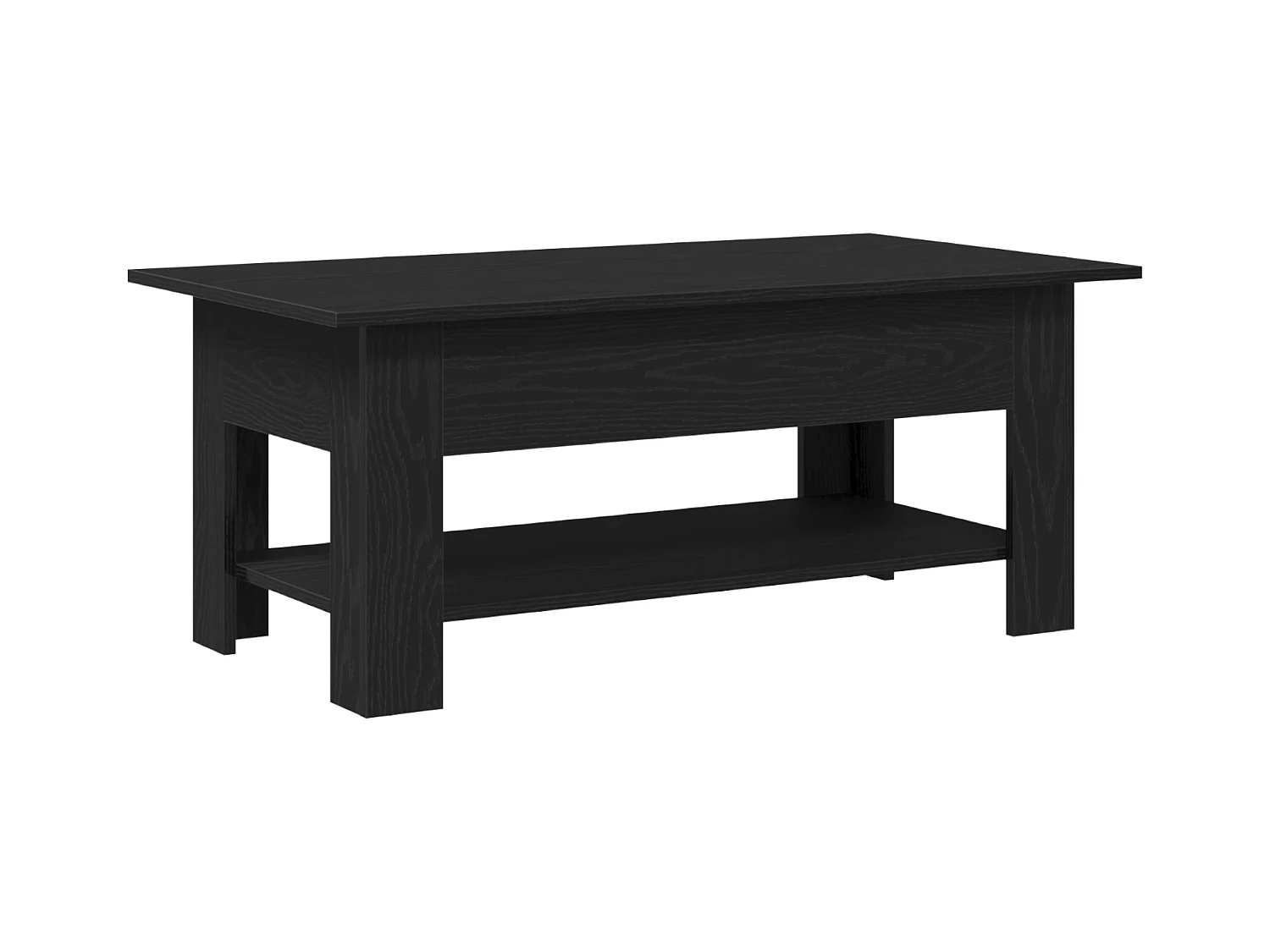 Table basse en chêne noir 102x55x42 cm en bois aggloméré