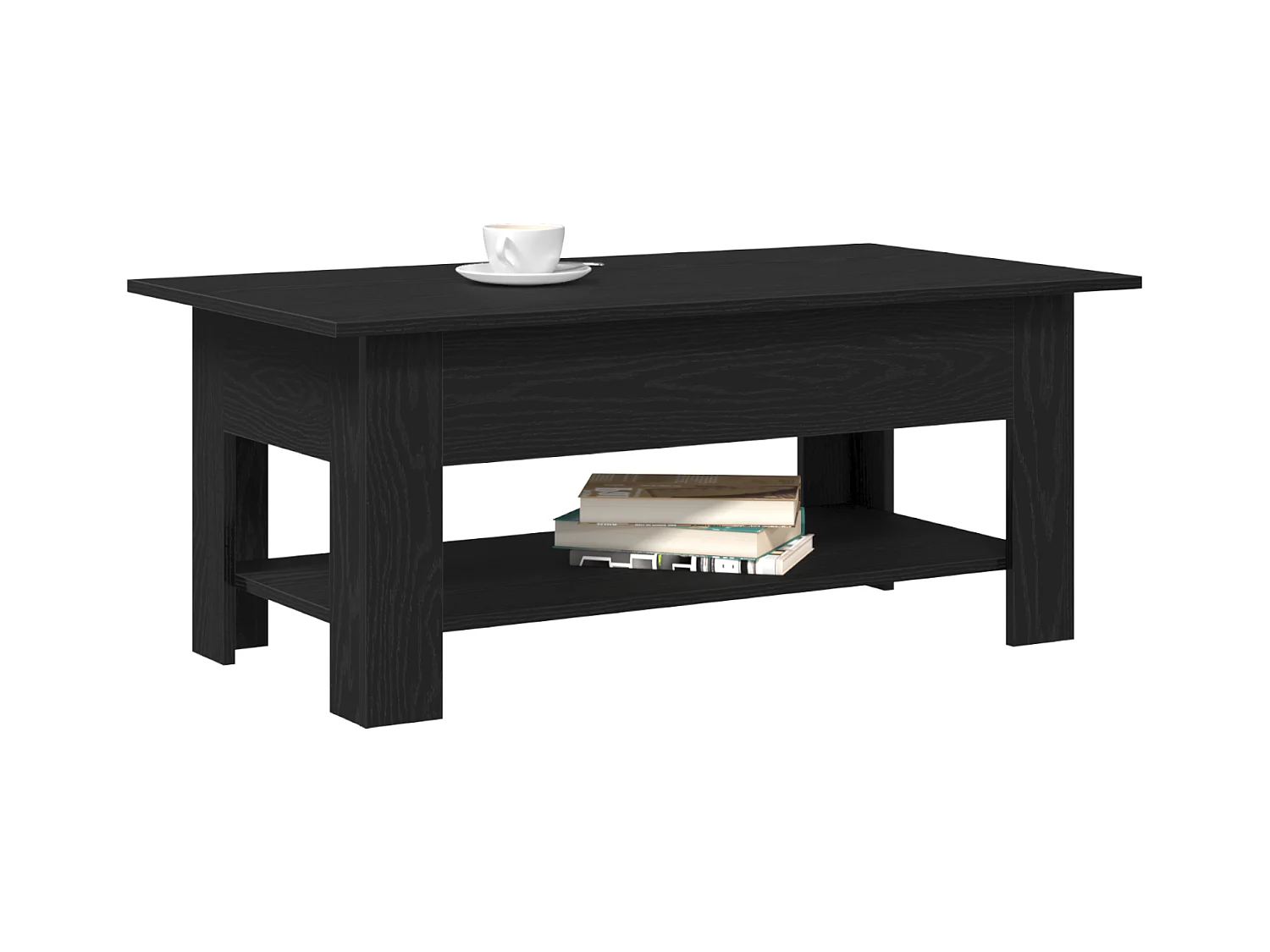 Table basse en chêne noir 102x55x42 cm en bois aggloméré