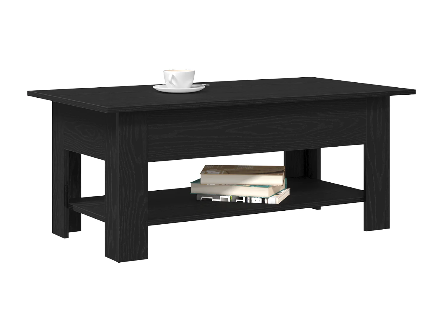 Table basse en chêne noir 102x55x42 cm en bois aggloméré